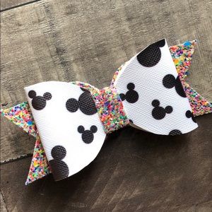 Rainbow Mickey Mouse bow